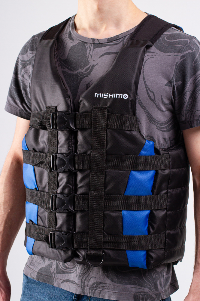 Жилет спасательный MISHIMO PRO Премиум качества Черно-синий в Новочеркасске
