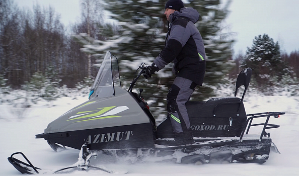 Миниснегоход Бурлак Азимут 24 л.с. , эл.запуск, реверс, тормоз гидравл, капот серый в Новочеркасске