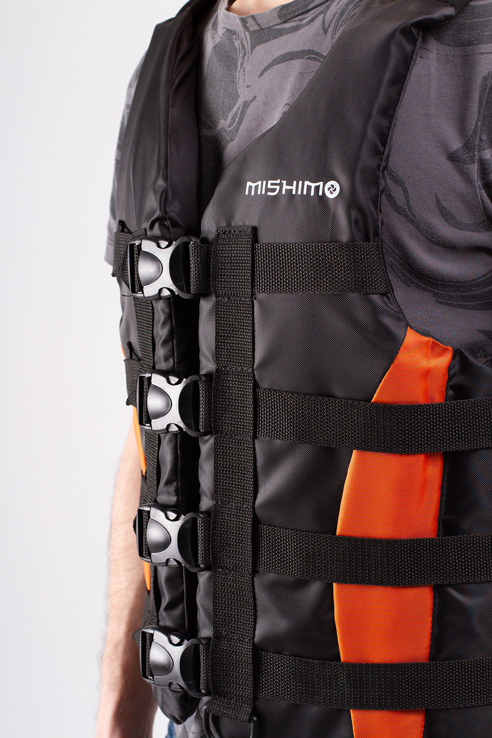 Жилет спасательный MISHIMO PRO Премиум качества Черно-оранжевый в Новочеркасске