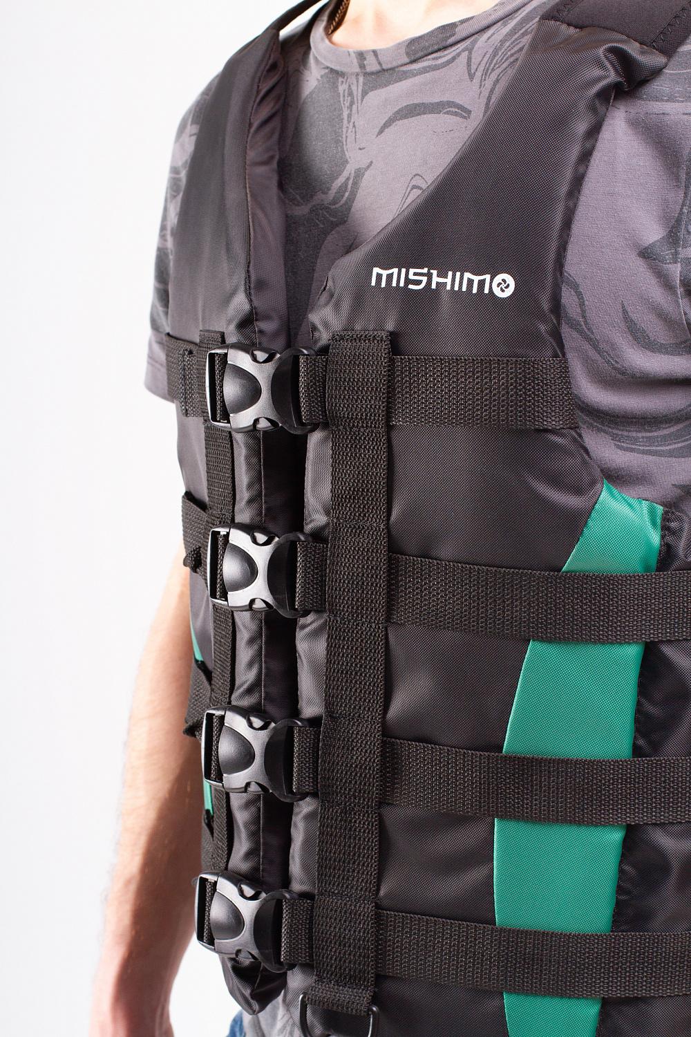 Жилет спасательный MISHIMO PRO Премиум качества Черно-зеленый в Новочеркасске