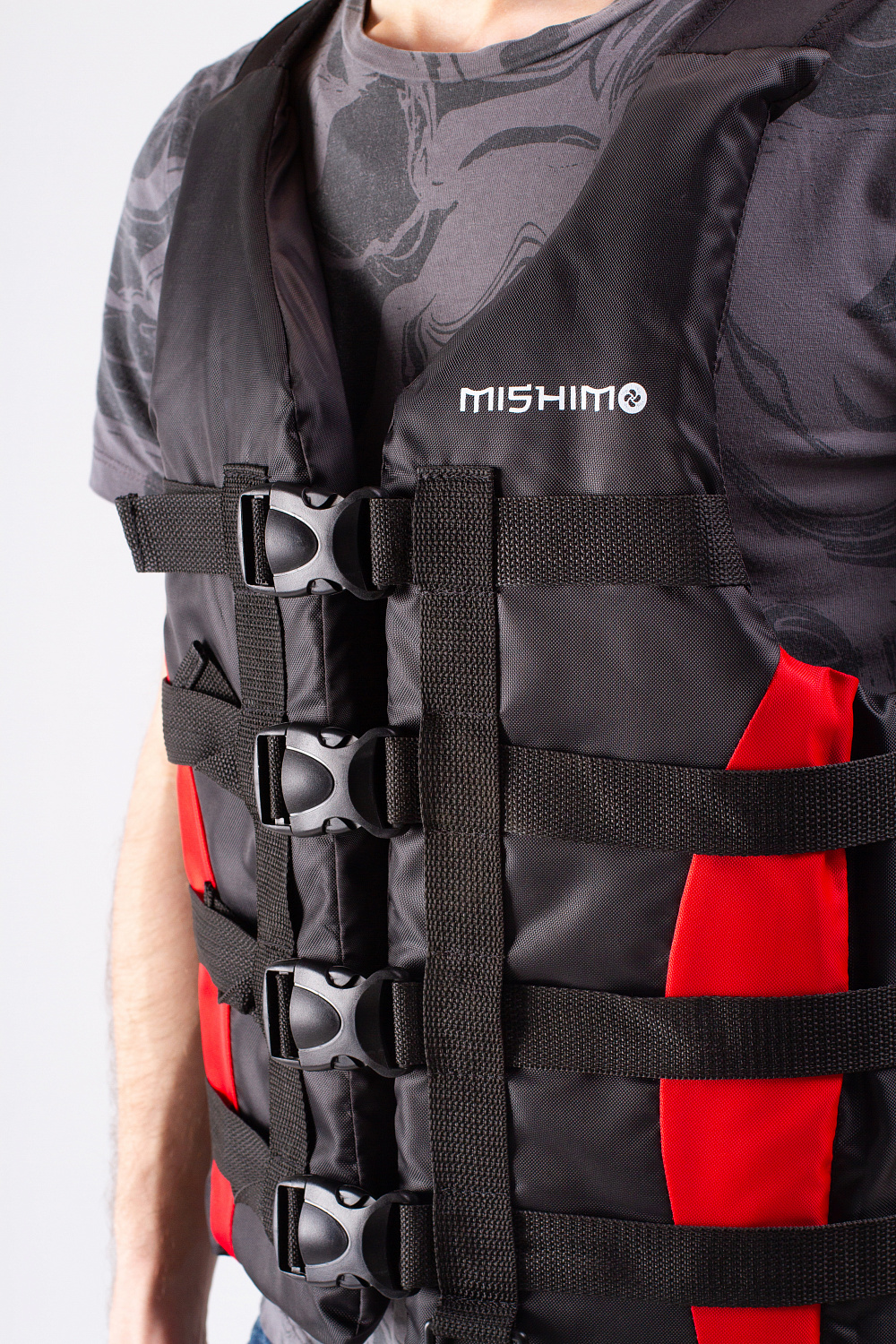 Жилет спасательный MISHIMO PRO Премиум качества Черно-красный в Новочеркасске